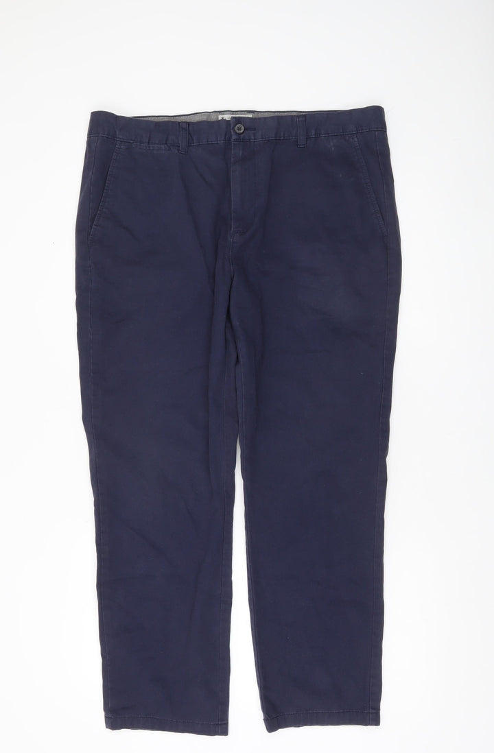 Tu Mens Blue Chino Trousers W36 L30 Straight Leg Cotton