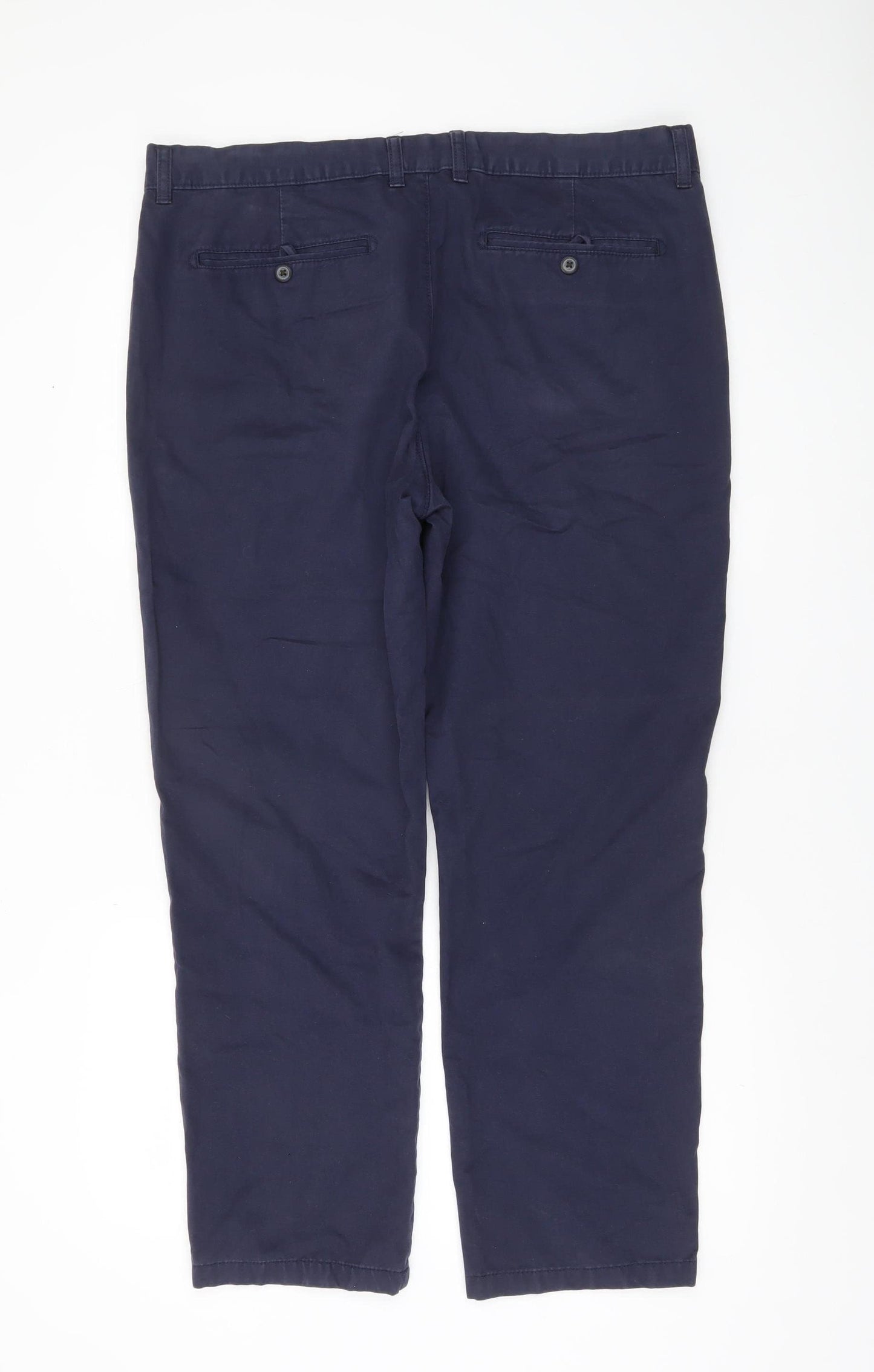 Tu Mens Blue Chino Trousers W36 L30 Straight Leg Cotton