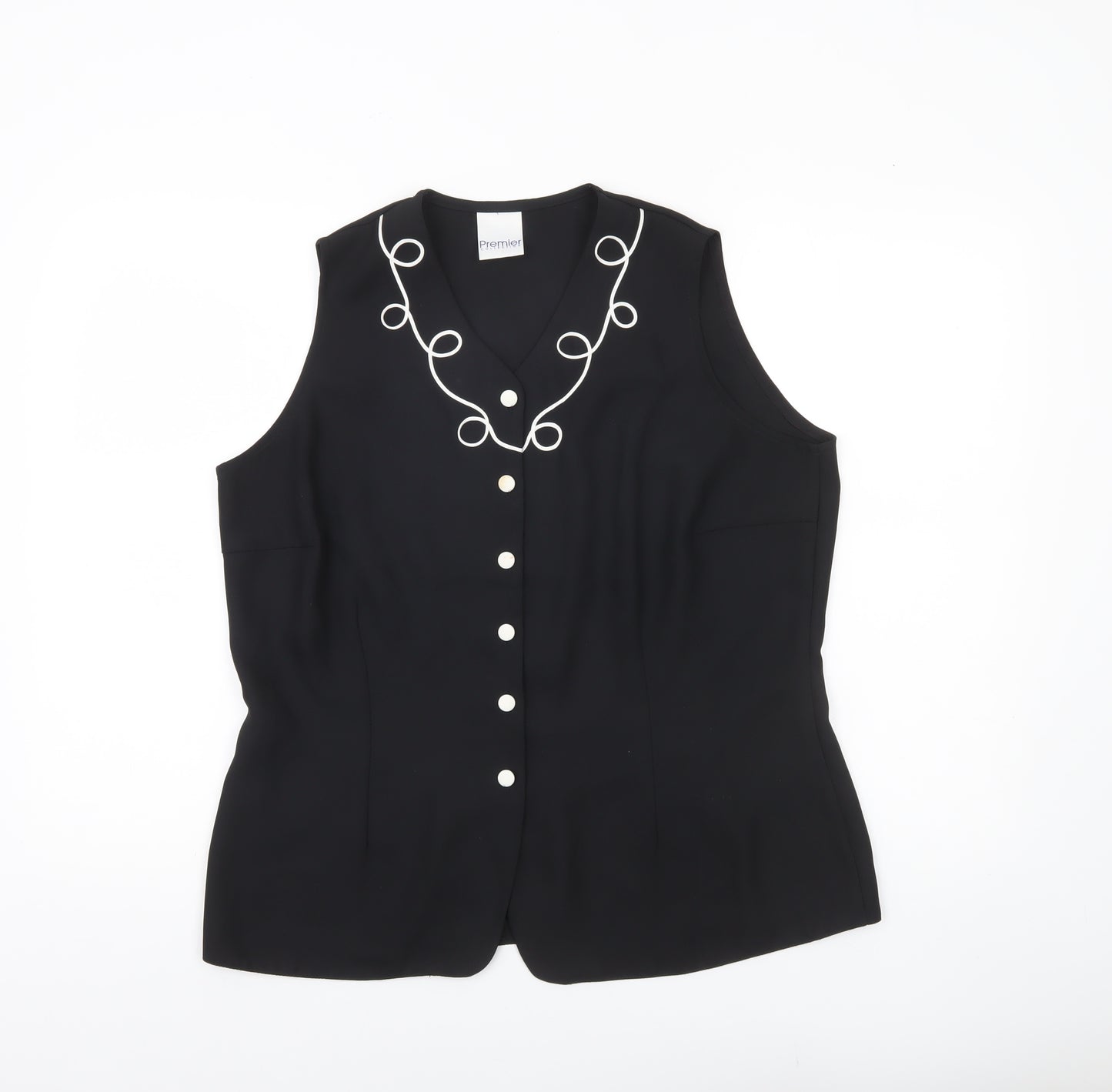Premier Collection Womens Black Sleeveless Blouse Size 18 Workwear