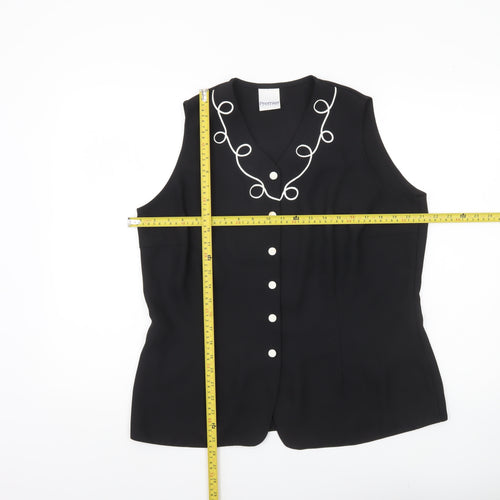 Premier Collection Womens Black Sleeveless Blouse Size 18 Workwear