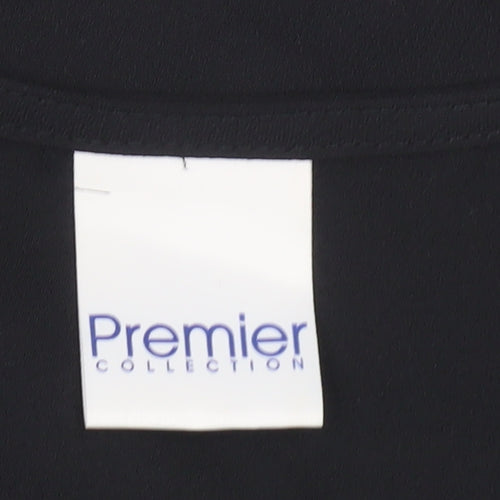 Premier Collection Womens Black Sleeveless Blouse Size 18 Workwear