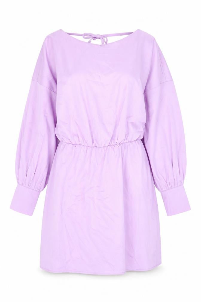 In The Style Women Purple Size 10 Shift Dress Long Balloon Sleeve V-Neck