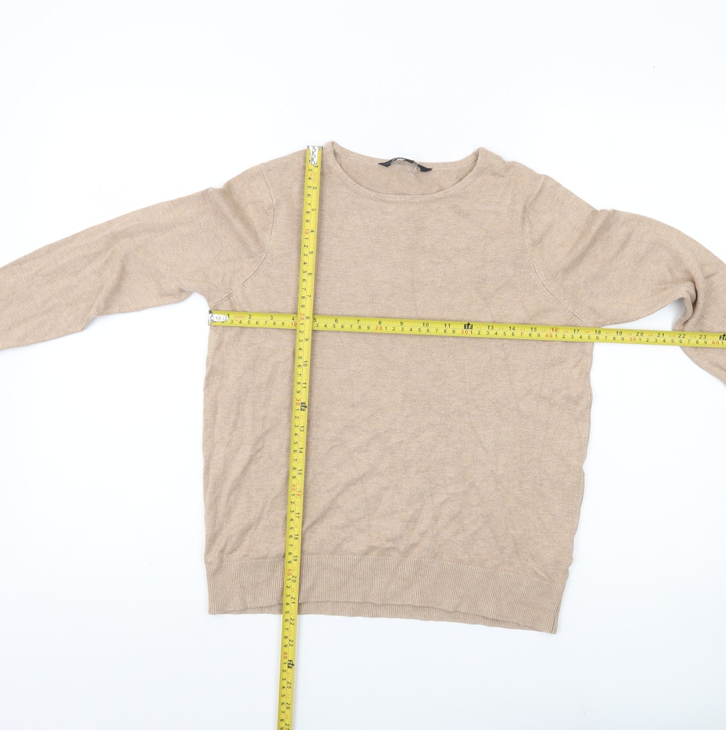 Peacocks Women’s Beige Crew Neck Pullover Jumper Size 10