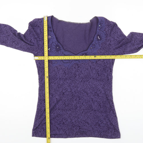 Marks and Spencer Per Una Womens Purple Floral Tunic Blouse Size 10