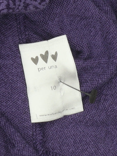Marks and Spencer Per Una Womens Purple Floral Tunic Blouse Size 10