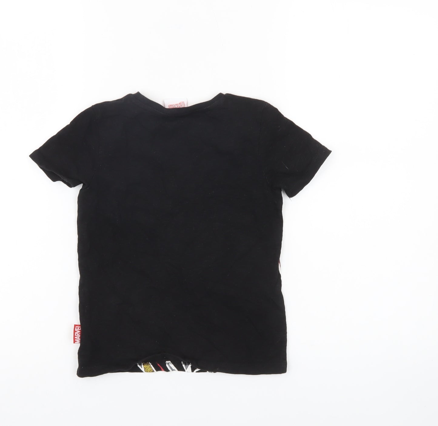 Tu Boys Marvel Iron Man Black Cotton T-Shirt 4 Years Short Sleeve