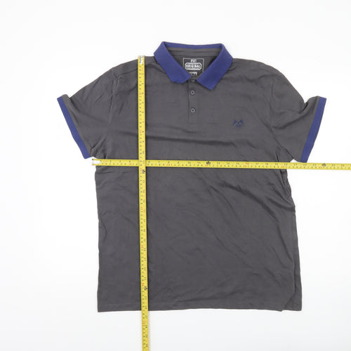 F&F Men's Grey Polo Shirt L Cotton Casual Short Sleeve