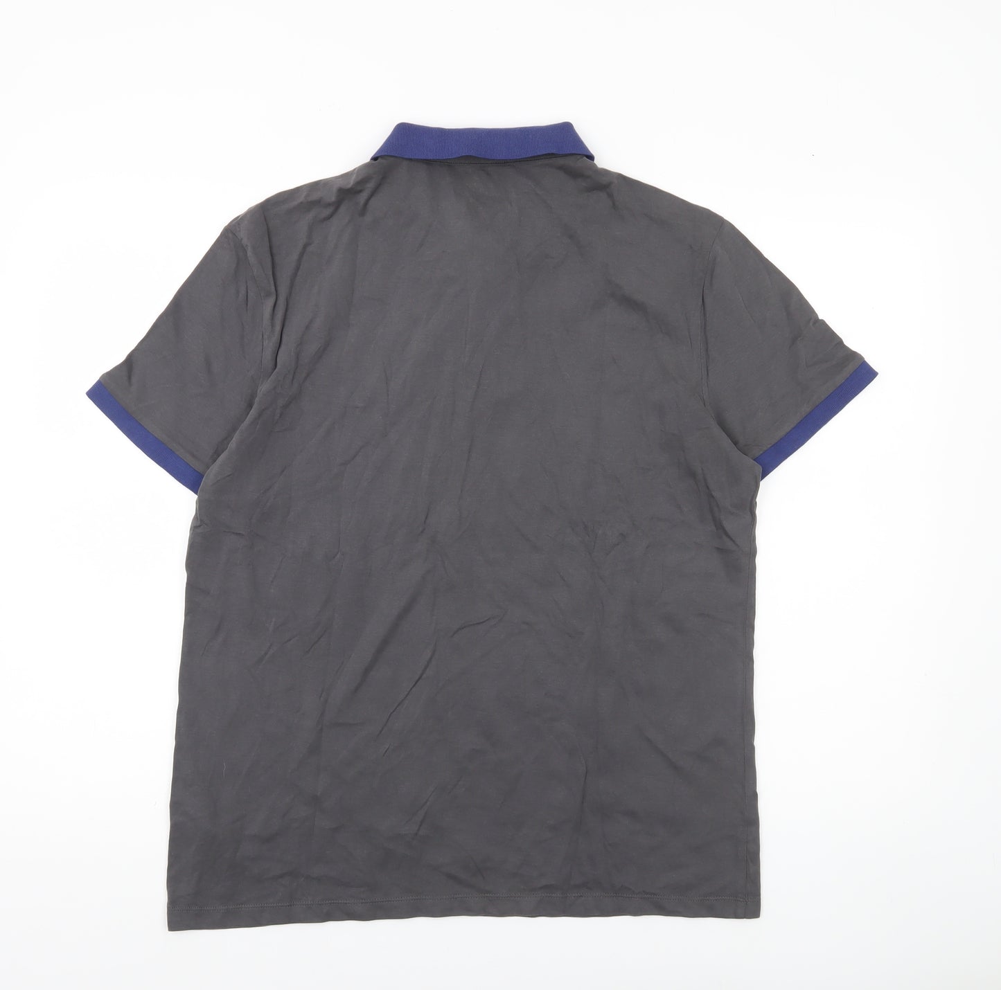 F&F Men's Grey Polo Shirt L Cotton Casual Short Sleeve