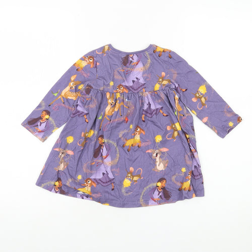 Next Girls Purple Disney Princess Skater Dress 18-24 Months Cotton