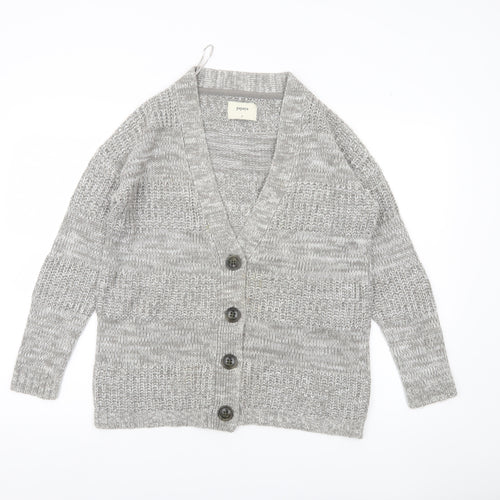 Papaya Women’s Grey Chunky Knit V-Neck Cardigan Size S