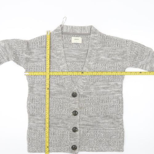 Papaya Women’s Grey Chunky Knit V-Neck Cardigan Size S
