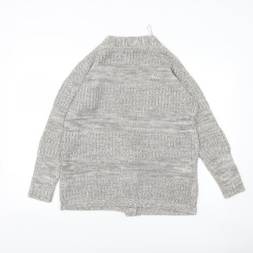 Papaya Women’s Grey Chunky Knit V-Neck Cardigan Size S