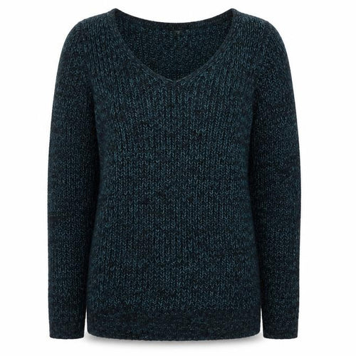 Sparkle & Fade Womens Blue Scoop Neck Chunky Knit Jumper Size S
