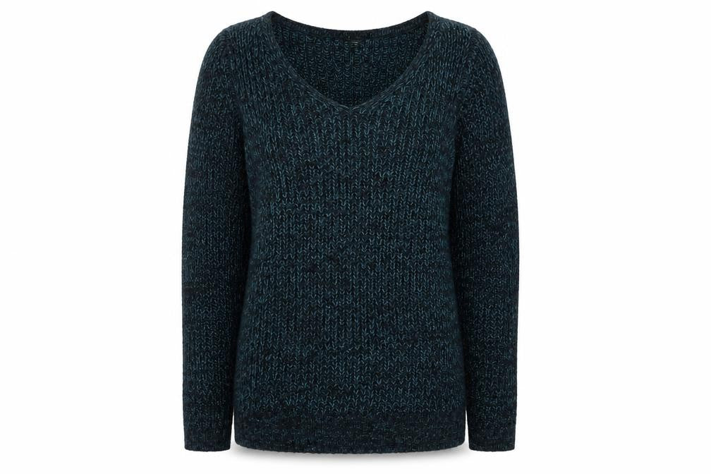 Sparkle & Fade Womens Blue Scoop Neck Chunky Knit Jumper Size S