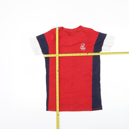 River Island Boys Red Blue White Colourblock T-Shirt 9-10 Years