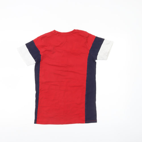River Island Boys Red Blue White Colourblock T-Shirt 9-10 Years