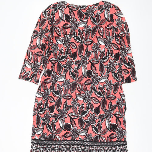 George Women’s Pink Floral Shift Dress Size 12 Knee Length