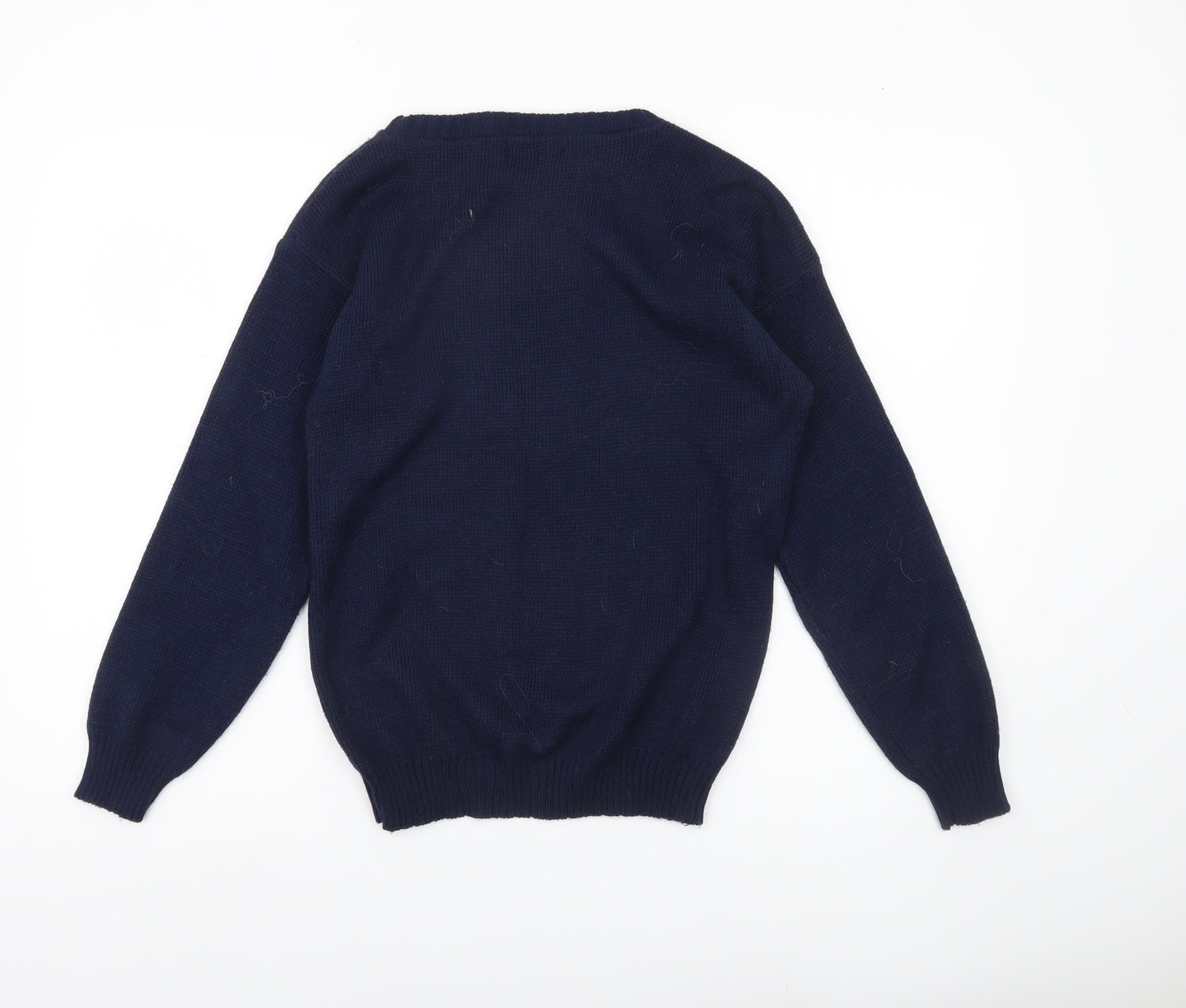 Boohoo Womens Blue S Pullover Jumper Ski Slogan Crew Neck Winter Casual