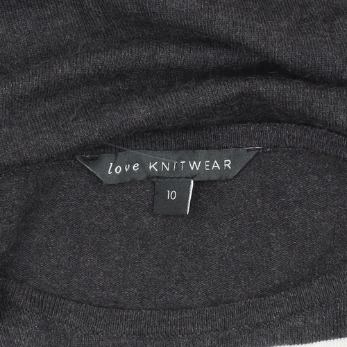 Bonmarché Women’s Black Grey Geometric Pullover Jumper Size 10