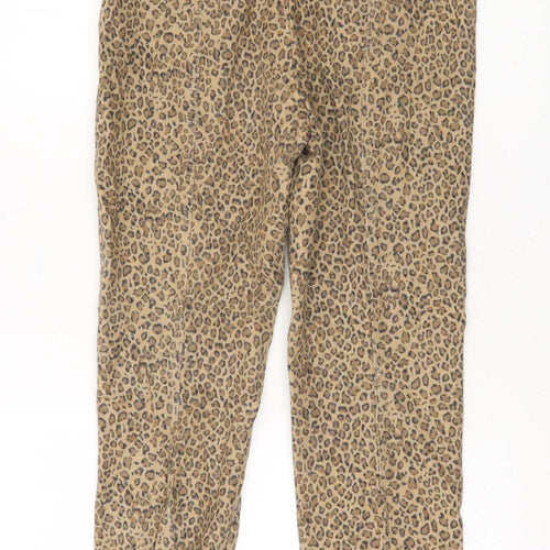 Whistles Womens Beige Animal Print Slim Trousers UK 12