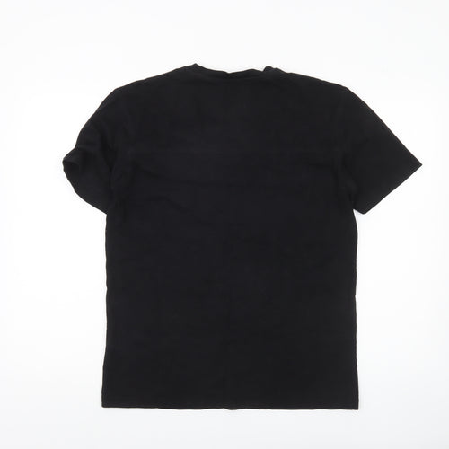 Size? Men's Black Cotton Crew Neck Camouflage Pocket T-Shirt M