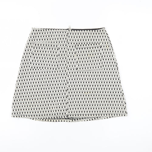 Miss Selfridge Womens Black Skirt UK 6 Geometric Stretch Knit