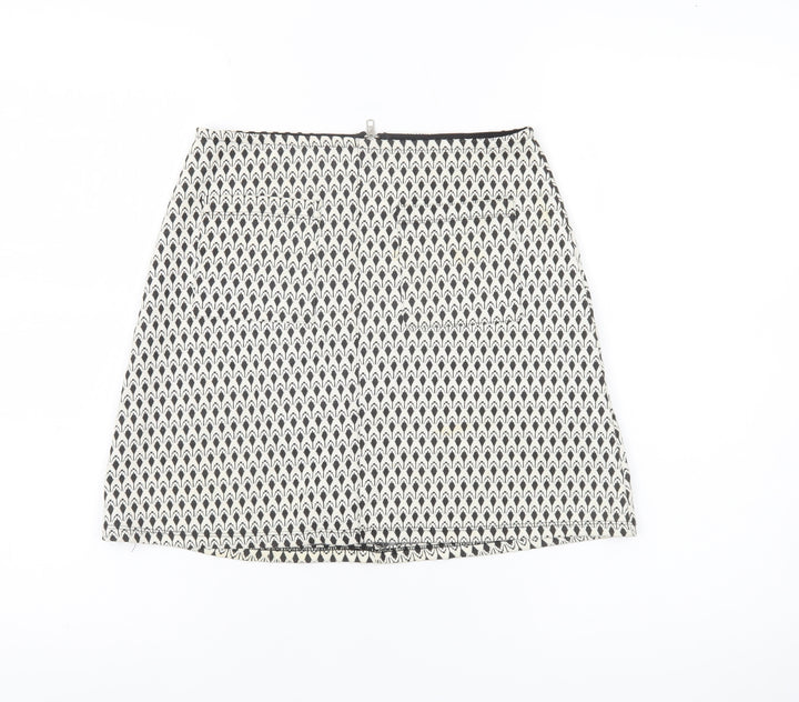 Miss Selfridge Womens Black Skirt UK 6 Geometric Stretch Knit
