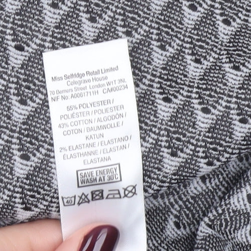 Miss Selfridge Womens Black Skirt UK 6 Geometric Stretch Knit