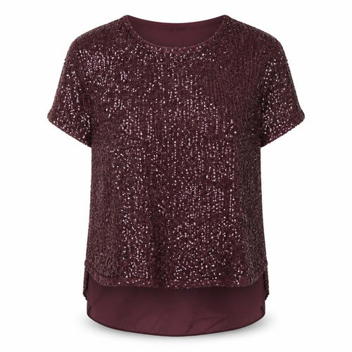 Phase Eight Women’s Purple Sequin Tunic Blouse Size S Party Top