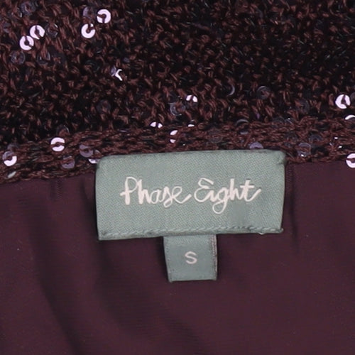 Phase Eight Women’s Purple Sequin Tunic Blouse Size S Party Top
