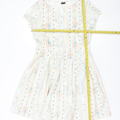 Lascana Women’s Multicoloured Skater Dress Size 14 Short Sleeve