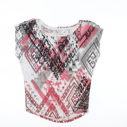 Guess Women’s Multicoloured XS Aztec Print Scoop Neck T-Shirt