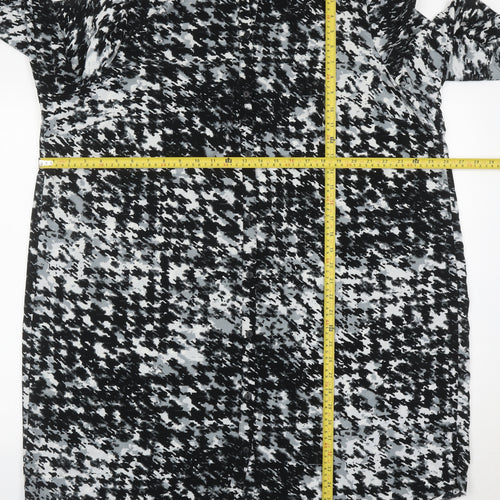George Womens Black White Tunic Button-Up Shirt Size 24 Plus