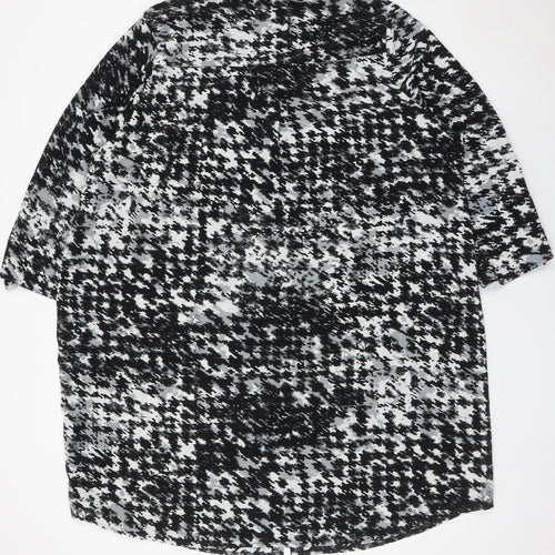 George Womens Black White Tunic Button-Up Shirt Size 24 Plus