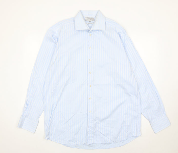 Austin Reed Men’s Blue Striped 16R Long Sleeve Cotton Shirt
