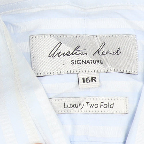 Austin Reed Men’s Blue Striped 16R Long Sleeve Cotton Shirt