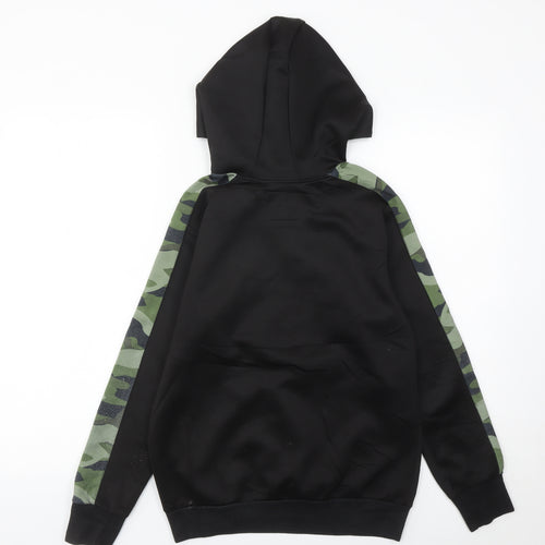 Sonneti Boys Black Camouflage Panel 1/2 Zip Hoodie - Size 12-13 Years