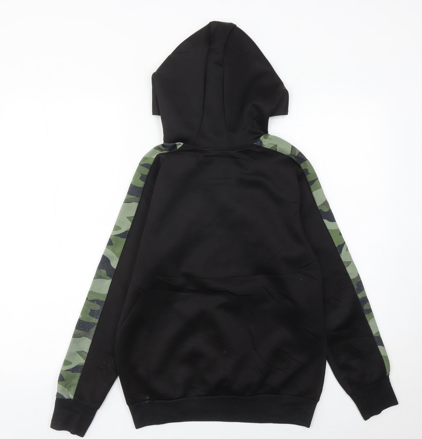 Sonneti Boys Black Camouflage Panel 1/2 Zip Hoodie - Size 12-13 Years