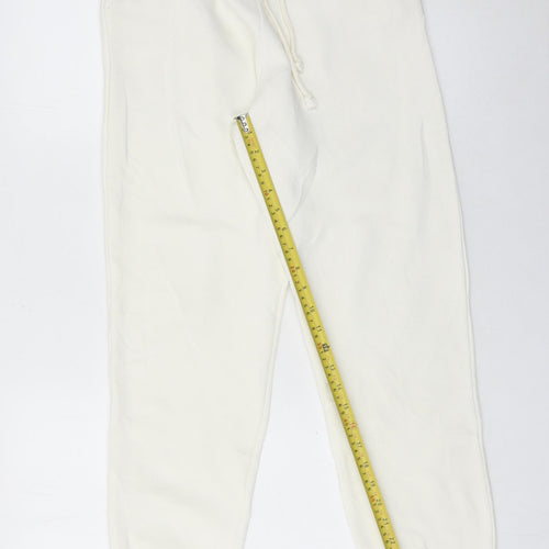 Zara Women Ivory Jogger Trousers Size S Polyester Cotton