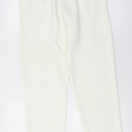 Zara Women Ivory Jogger Trousers Size S Polyester Cotton