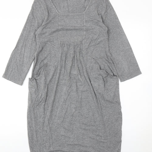 Marks and Spencer Women’s Grey Shift Dress Size 10 Square Neck