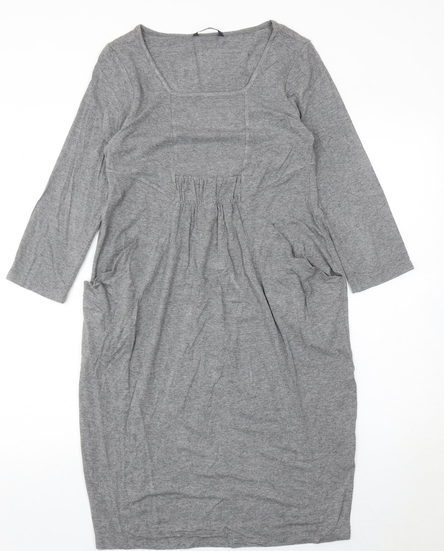 Marks and Spencer Women’s Grey Shift Dress Size 10 Square Neck