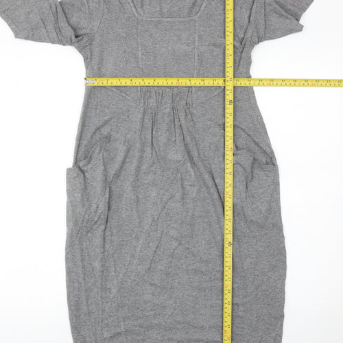 Marks and Spencer Women’s Grey Shift Dress Size 10 Square Neck