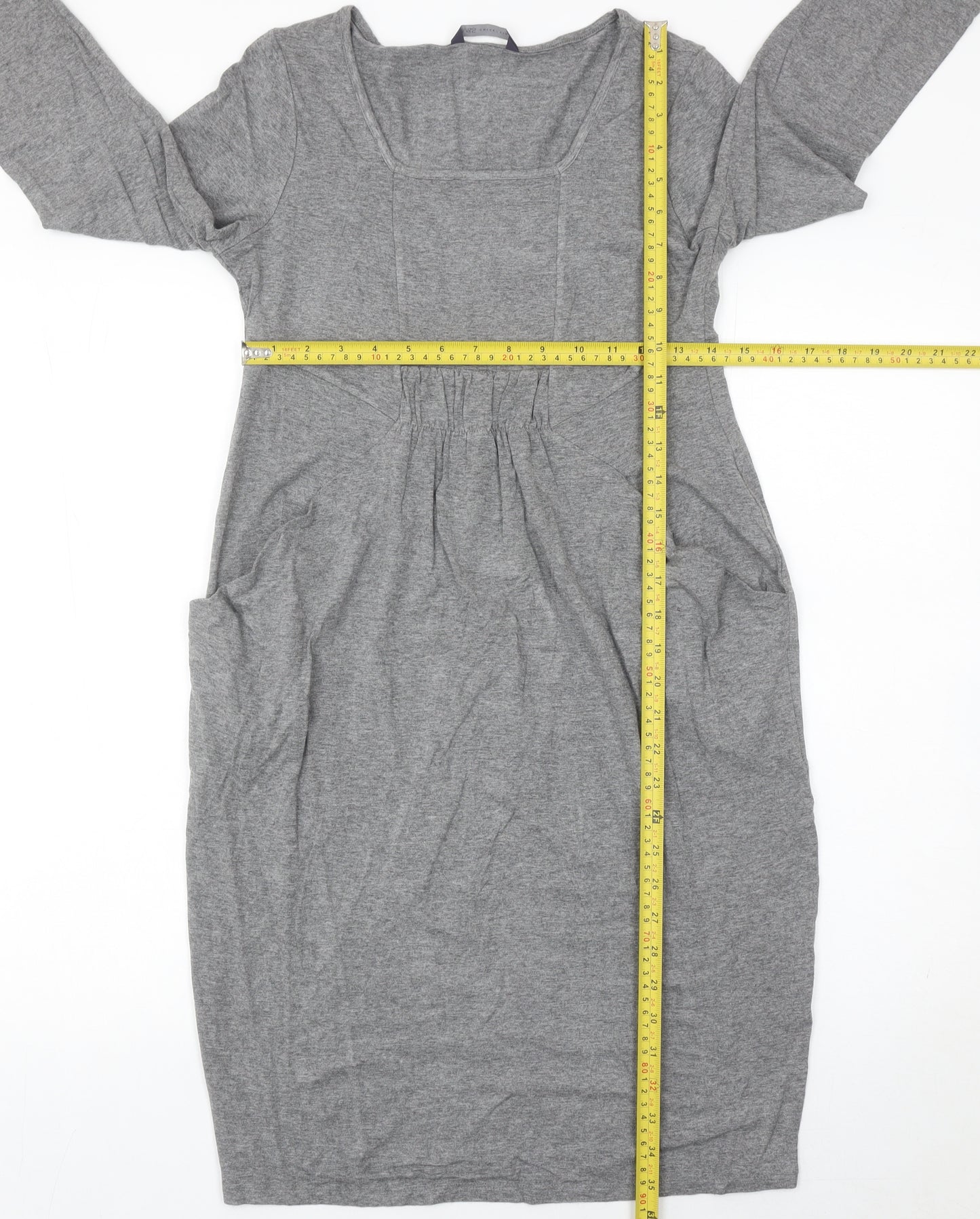 Marks and Spencer Women’s Grey Shift Dress Size 10 Square Neck