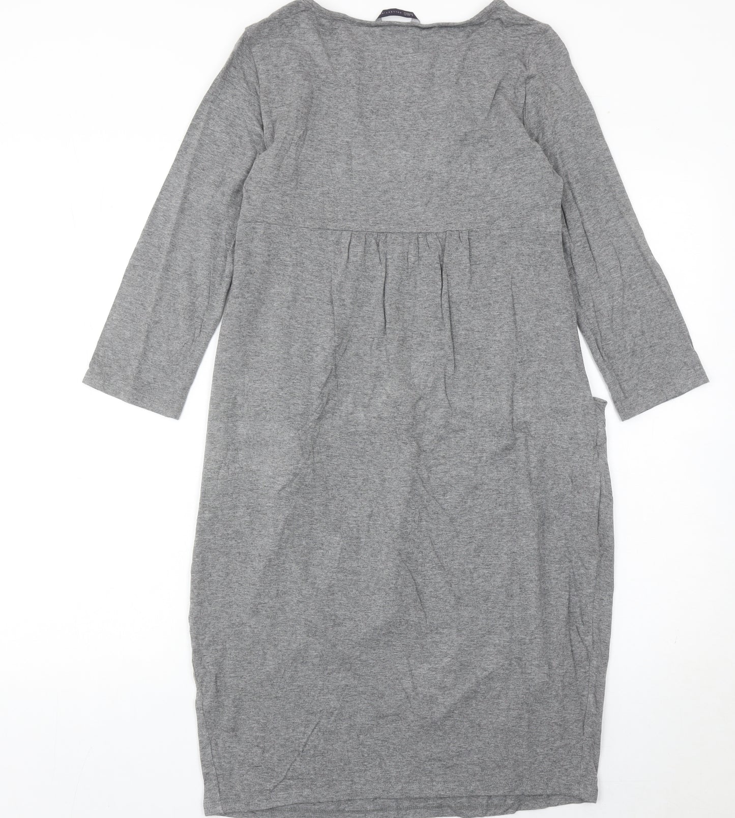 Marks and Spencer Women’s Grey Shift Dress Size 10 Square Neck