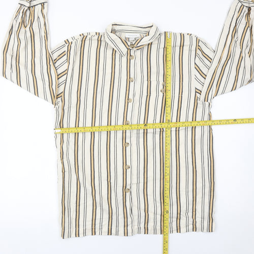 Topshop Women’s Multicoloured Striped Button-Up Shirt Size 8 Long Sleeve
