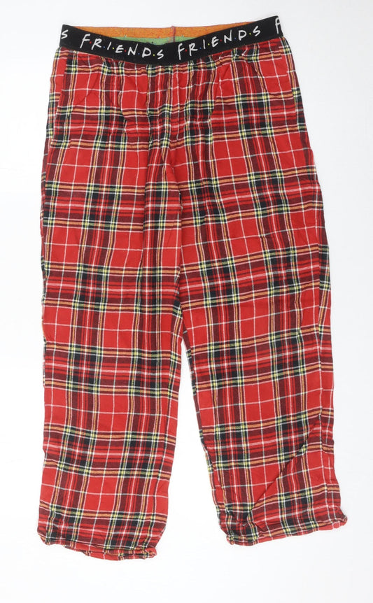 FRIENDS Womens Red Plaid Flannel Pyjama Pants Size 12-14