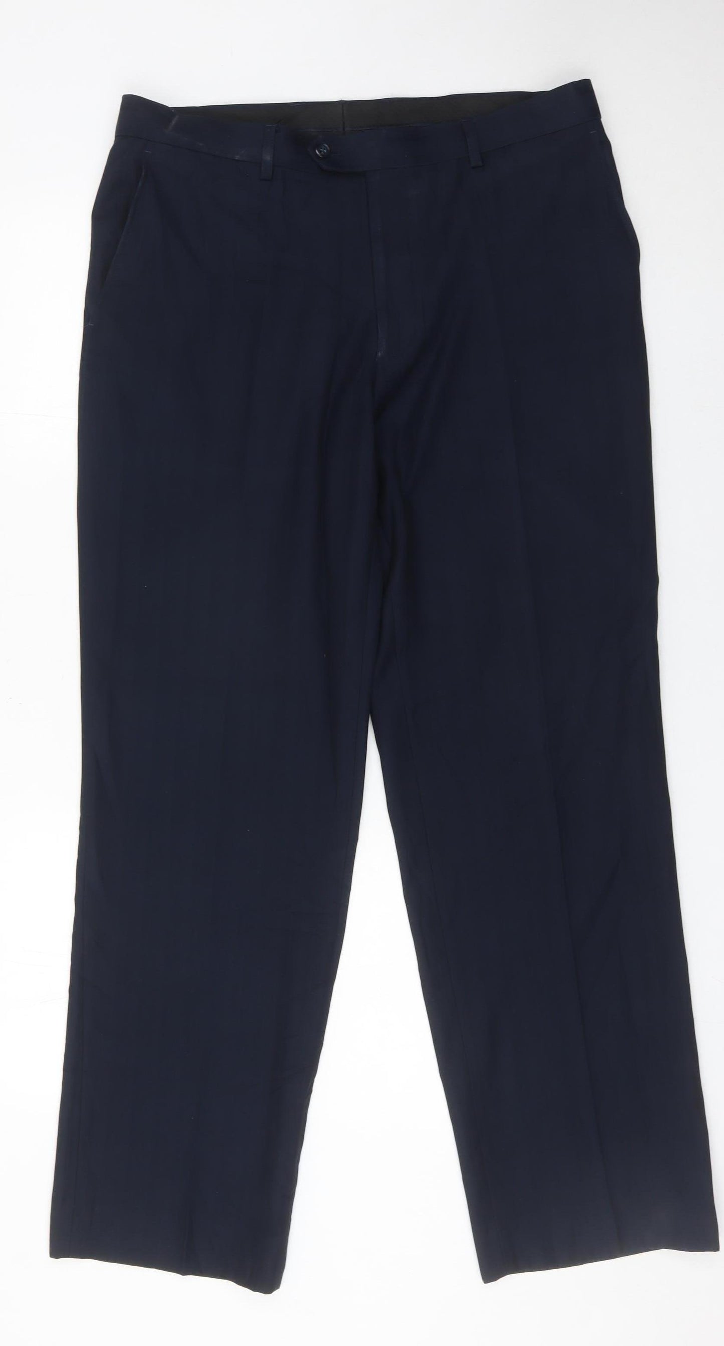 Greenwoods Essentials Men’s Blue Dress Pants Trousers 35W 35L Regular Fit