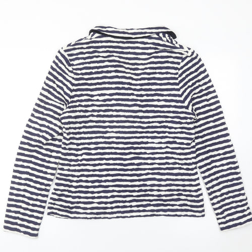 Cotswold Collections Women Blue White Striped Blazer Size 16