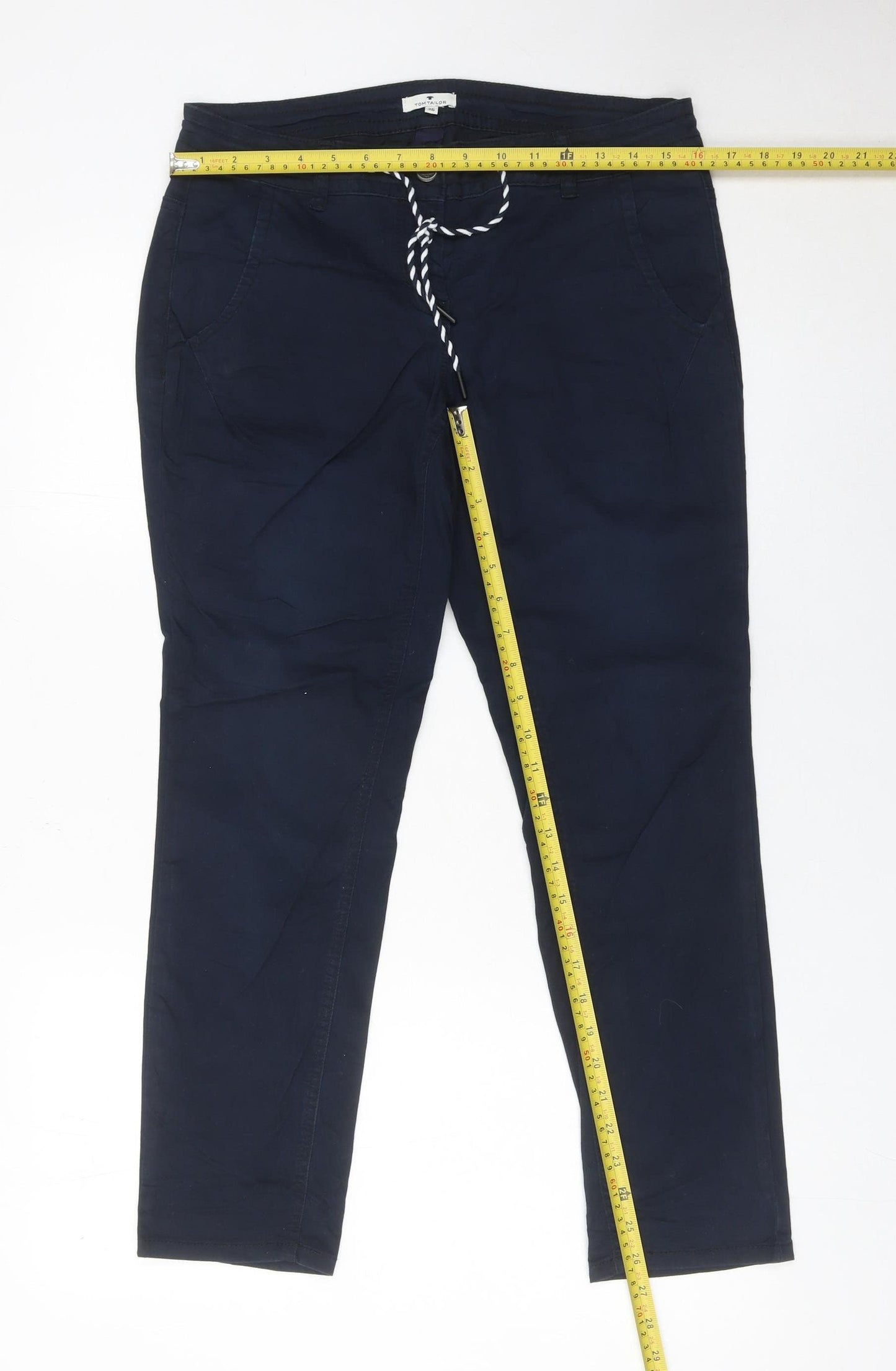 Tom Tailor Womens Blue Tapered Slim Fit Jeans Size 8 Stretch Cotton